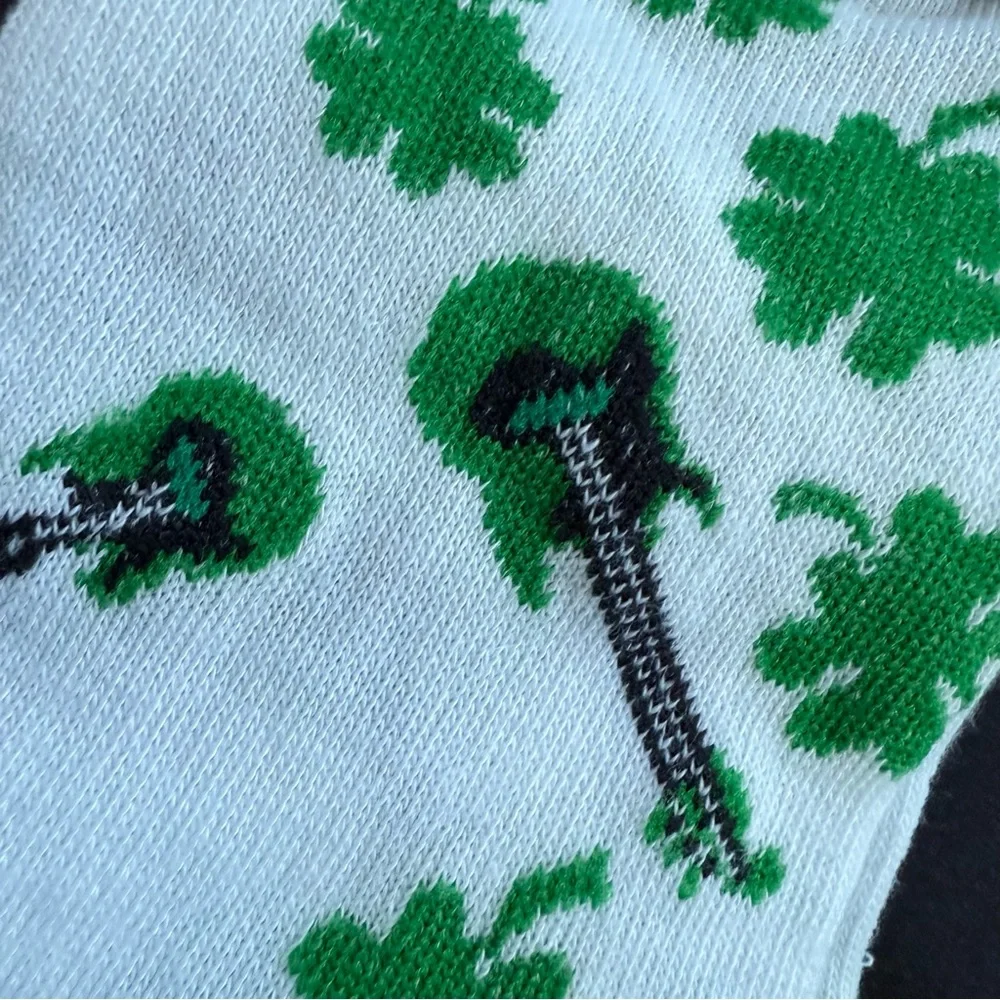 St. Patrick Shamrock & Roll Casual Socks - Green and White‎